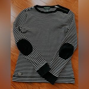 Ralph Lauren long sleeve Black and White Stripe T-shirt